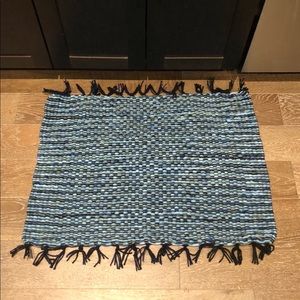 Blue Green Handmade Door Bath Kitchen Mat or Rug